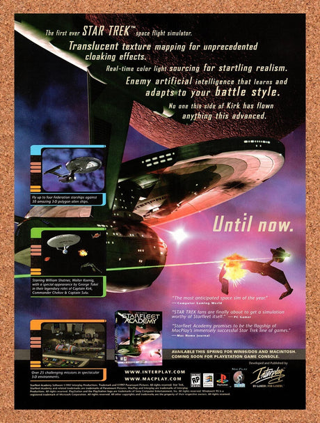 1997 Star Trek Starfleet Academy PC Original Advertisement / Retro Promo v4