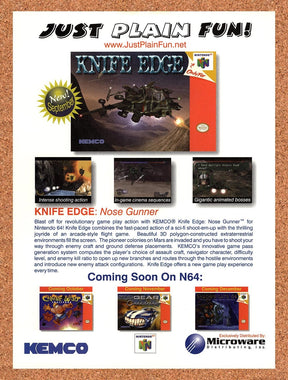 1998 Knife Edge N64 Original Advertisement / Retro Promo v1