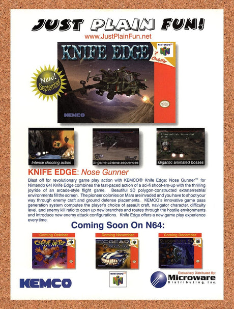 1998 Knife Edge N64 Original Advertisement / Retro Promo v1