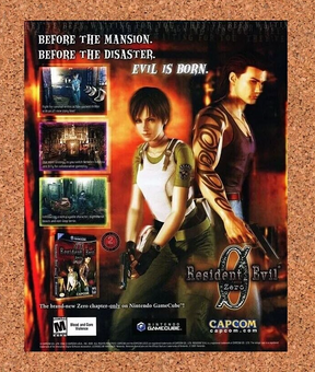 Resident Evil Zero GameCube Original 2002 Ad Authentic Video Game Promo Art v1