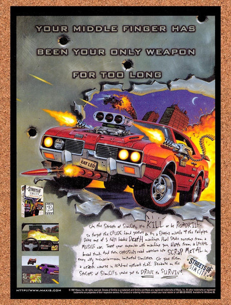 1997 Streets Of Sim City PC Original Advertisement / Retro Promo v1