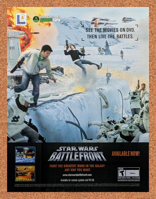 Star Wars Battlefront PC Original 2005 Ad Authentic Lucas Arts Video Game Promo