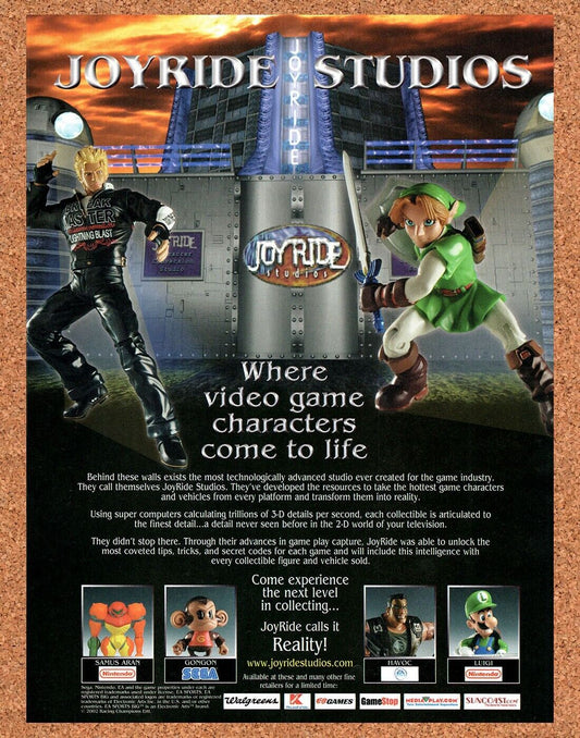 Joyride Studios Collectibles Original 2002 Vintage Ad - Zelda Video Game Promo