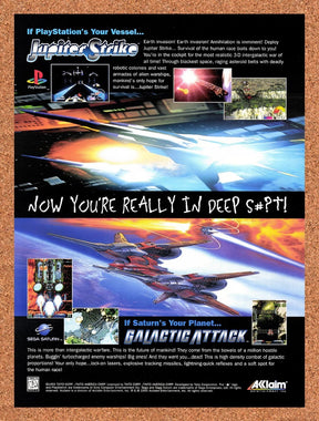 1996 Galactic Attack Saturn Original Advertisement / Retro Promo v1