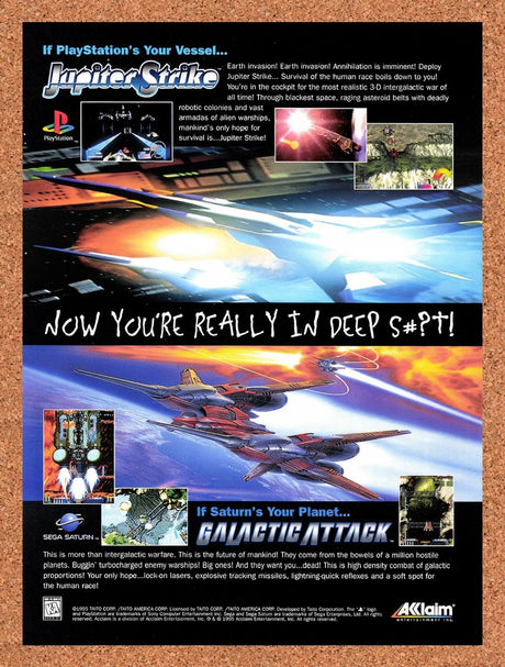 1996 Galactic Attack Saturn Original Advertisement / Retro Promo v1