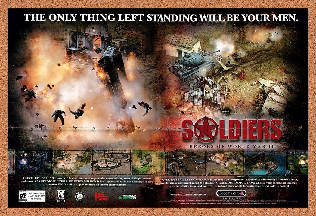 2004 Soldiers Heroes Of World War 2 PC Original Advertisement / Retro Promo v2