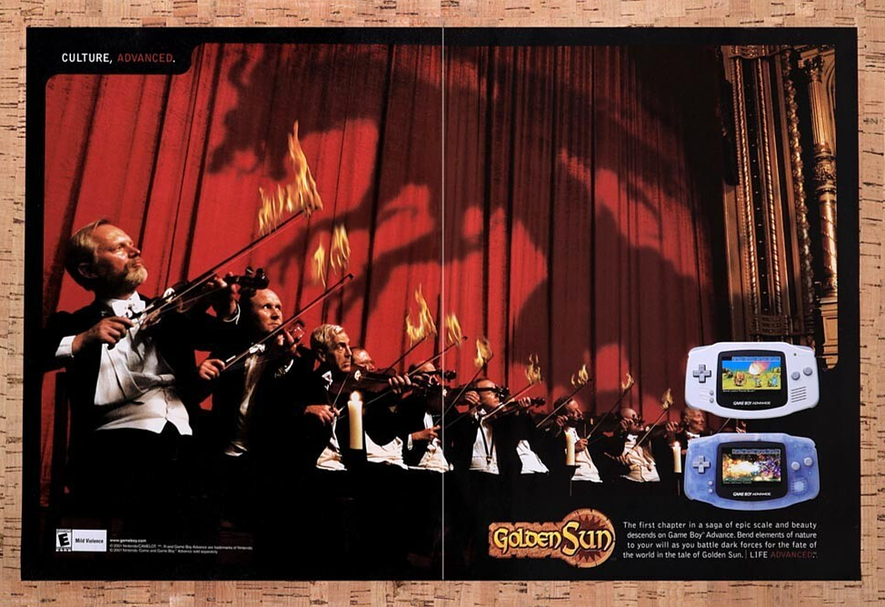 2001 Golden Sun GBA Original Advertisement / Retro Wall Art v1
