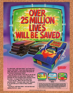 Game Genie NES Original 1992 Ad Authentic Nintendo Video Game Promo