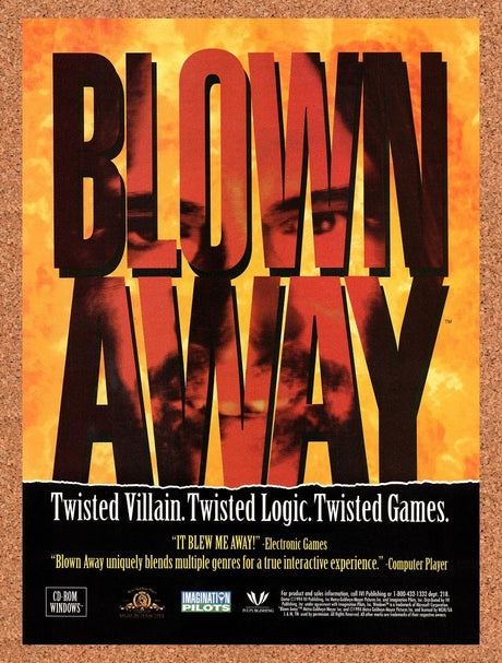 1995 Blown Away PC Original Advertisement / Retro Promo v1