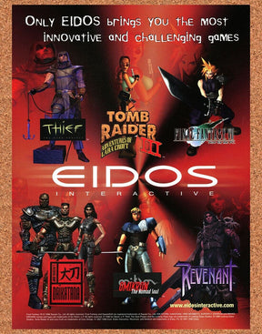 Eidos PC Games Original 2000 Ad Authentic FF7 Tomb Raider Video Game Promo v2