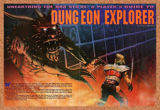 Dungeon Explorer TurboGrafx-16 Original 1989 Vintage Ad - Video Game Art Promo