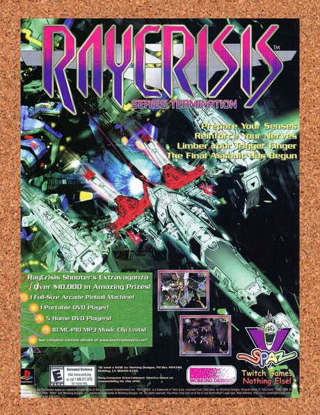 RayCrisis PS1 Original 2002 Ad Authentic Working Designs Video Game Promo