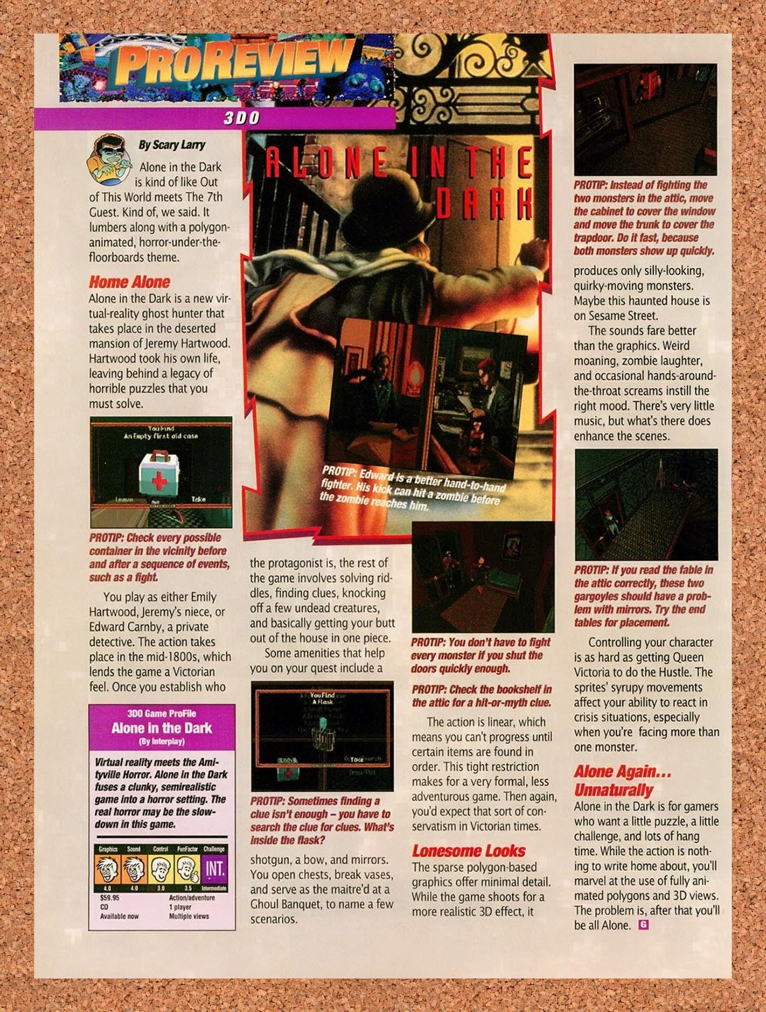 1994 Alone In The Dark 3DO Original Advertisement / Retro Promo vr1