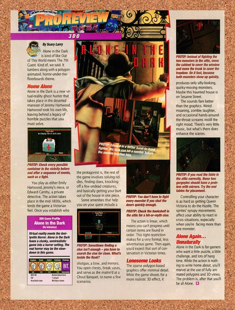 1994 Alone In The Dark 3DO Original Advertisement / Retro Promo vr1