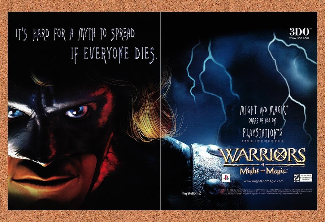 2000 Warriors Of Might and Magic PS1 Original Advertisement / Retro Promo v2