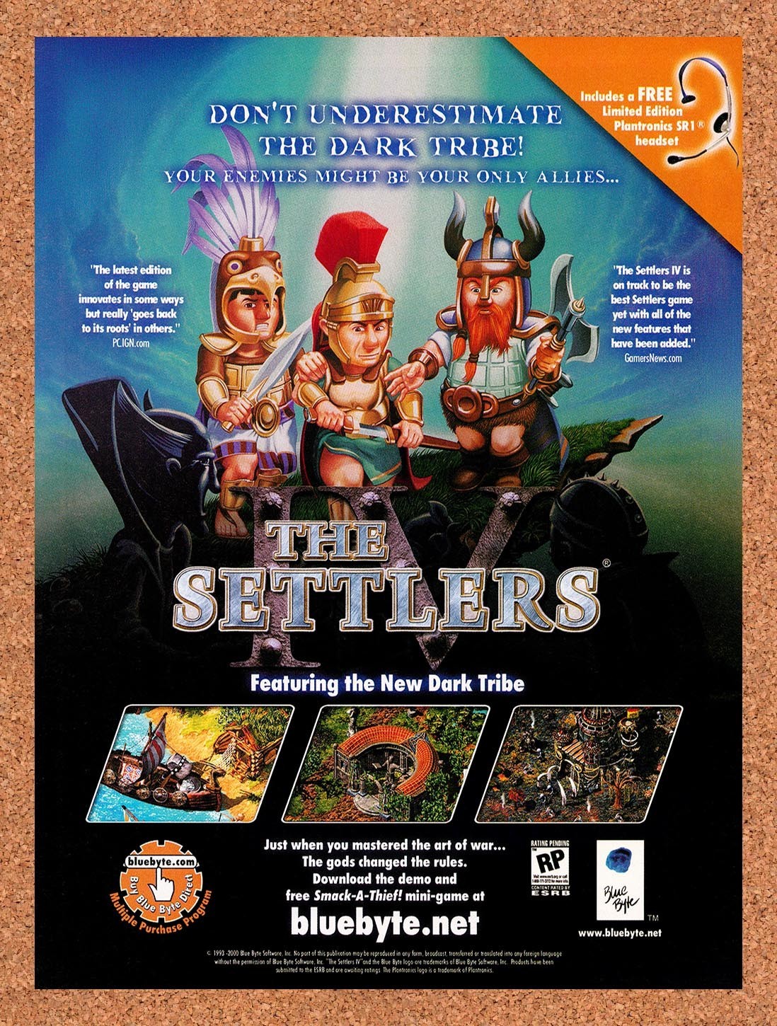2000 The Settlers IV Dark Tribe Original Advertisement / Retro Promo v3