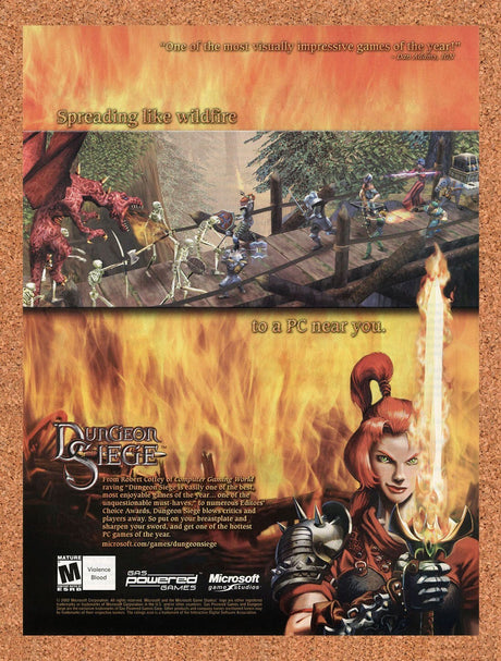 Dungeon Siege PC Original 2004 Ad - Microsoft RPG Video Game Promo