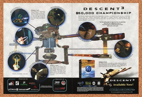Descent 3 PC Original 2001 Ad Authentic Rare $50000 Sweepstakes Video Game Promo