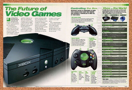 2001 Microsoft Xbox Console Release Original Advertisement / Retro Wall Art v5