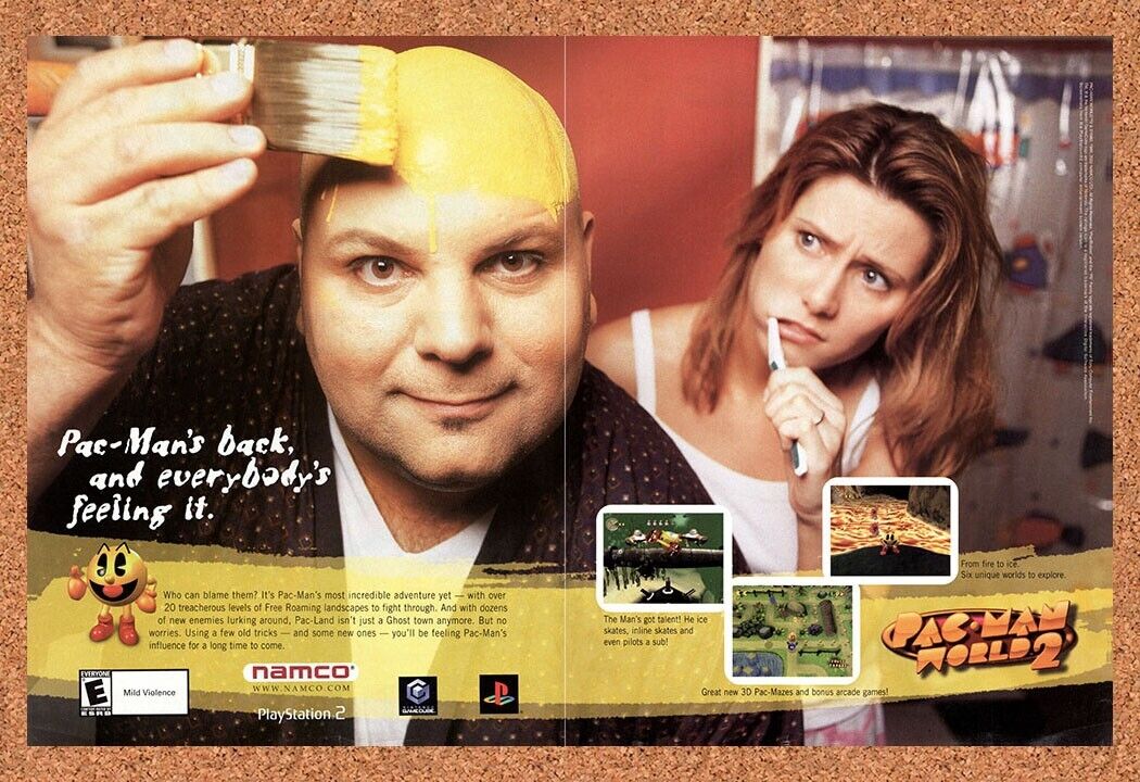 Pac Man World 2 GameCube Original 2003 Vintage Ad - Video Game Promo