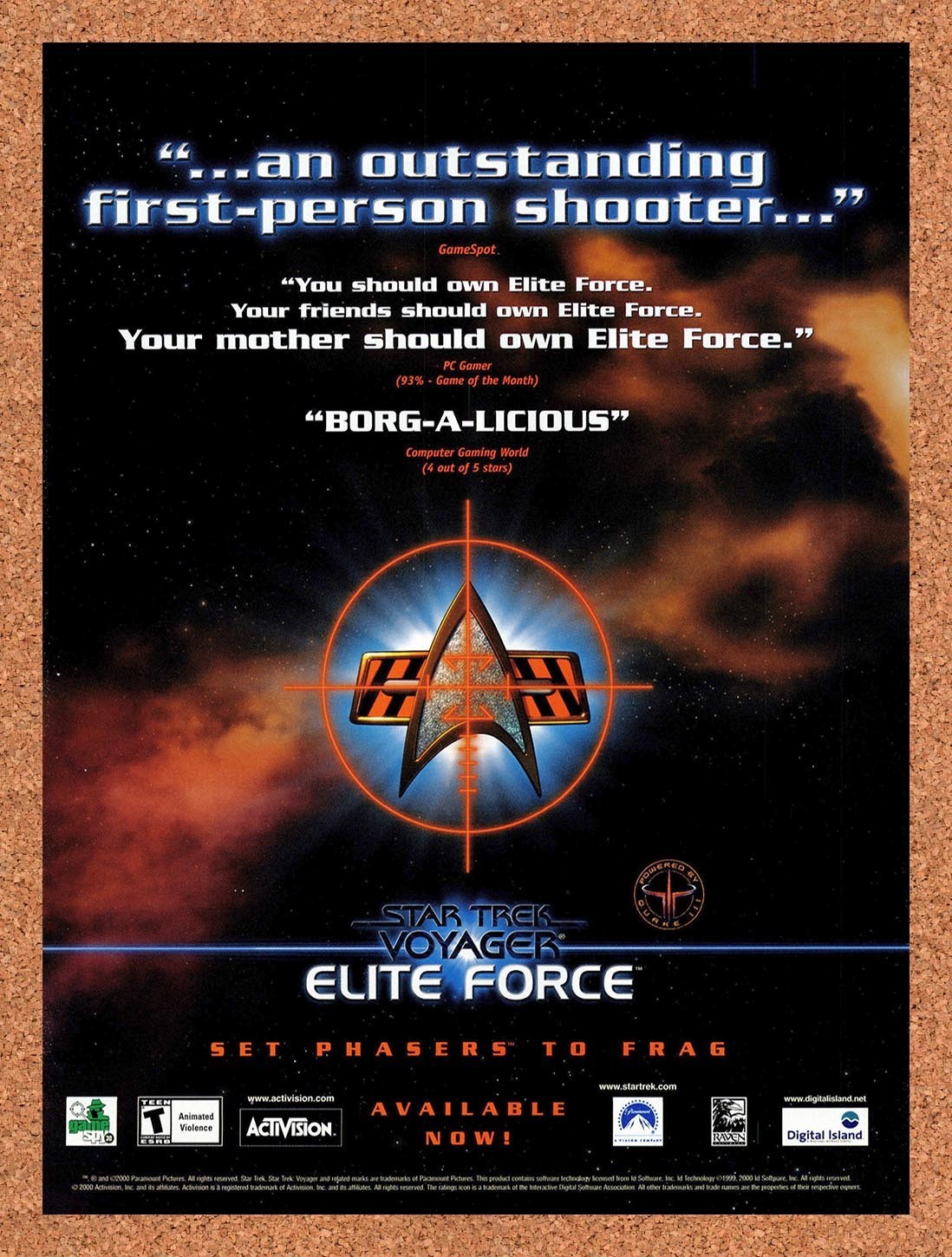 2001 Star Trek Voyager Elite Force PC Original Advertisement / Retro Promo v2
