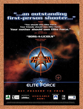 2001 Star Trek Voyager Elite Force PC Original Advertisement / Retro Promo v2