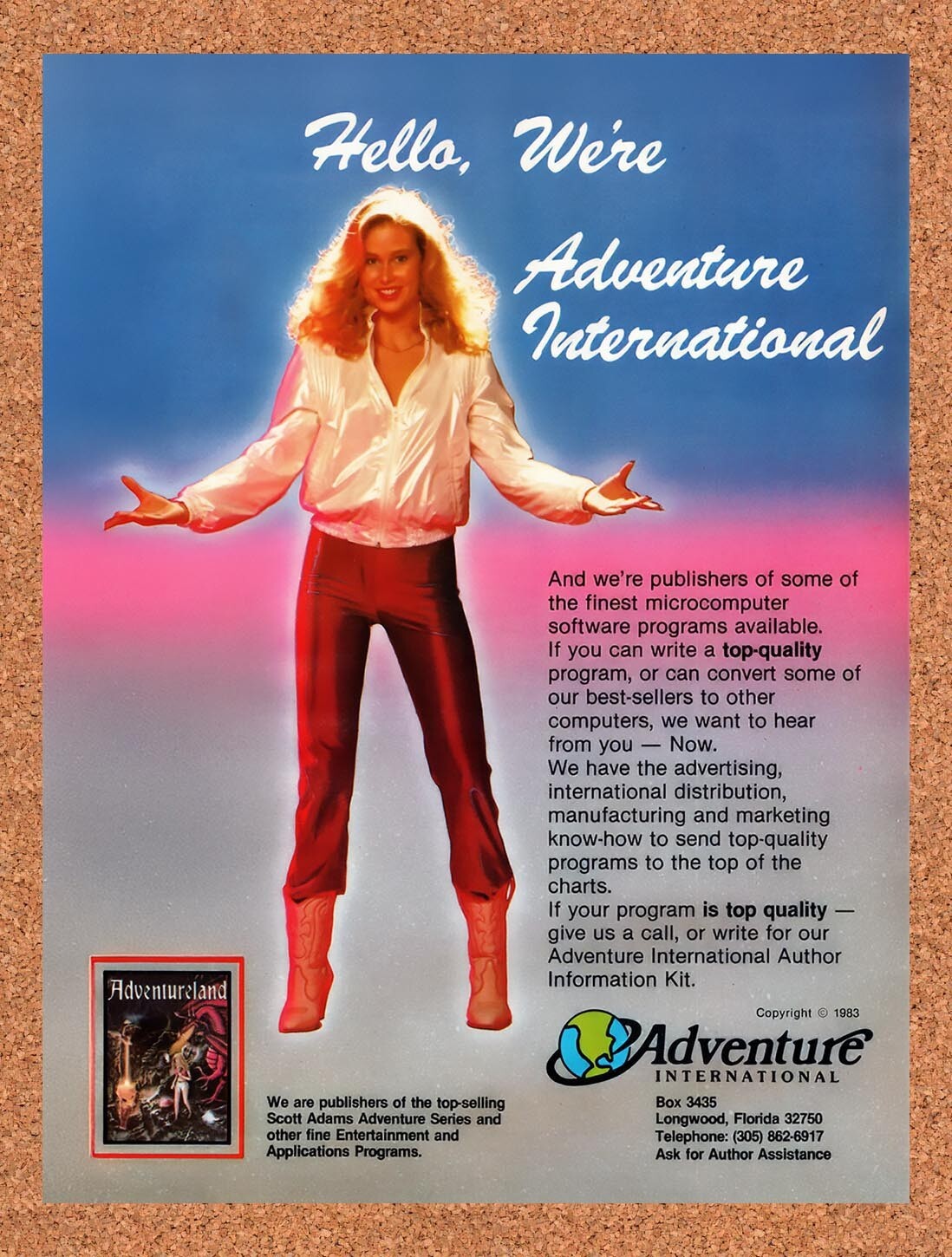 1983 Adventureland Atari Scott Adams Original Advertisement / Retro Wall Art v1