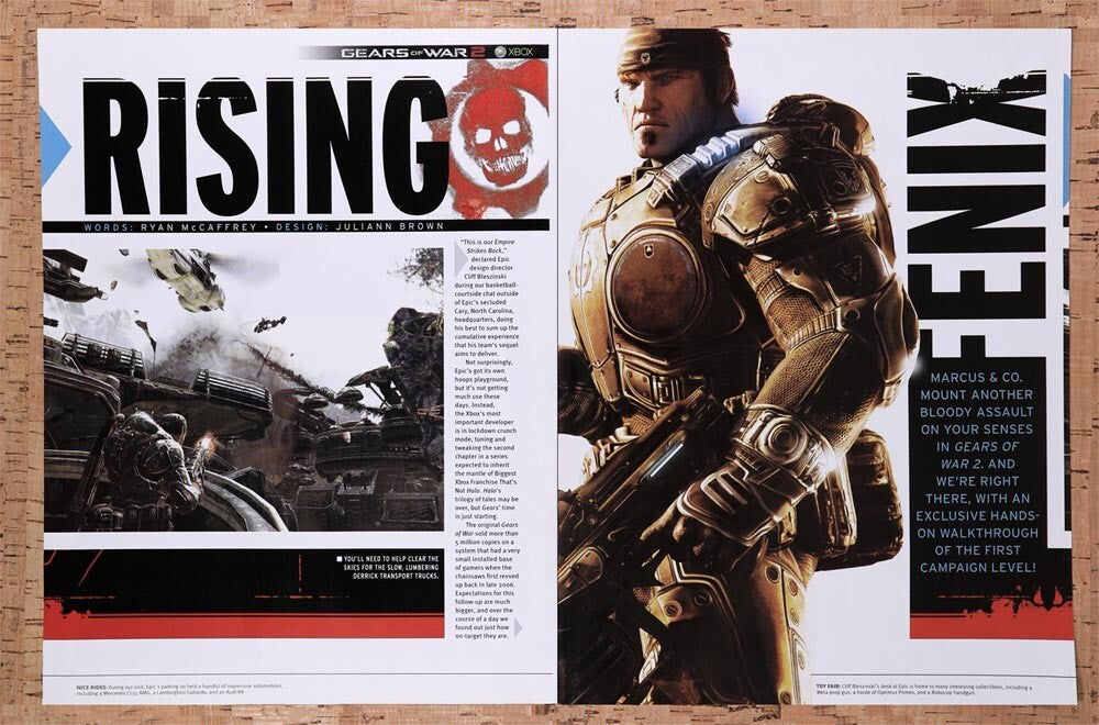 2007 Gears Of War 2 Rising Fenix Preview Original Ad / Retro Wall Art v3