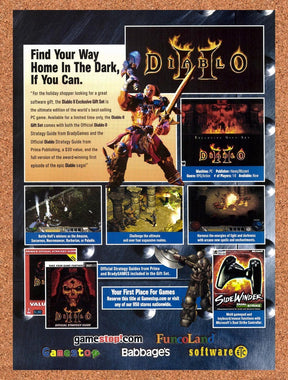 2000 Diablo II FuncoLand PC Original Advertisement / Retro Promo v2