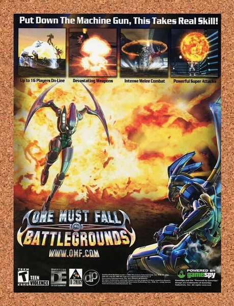 One Must Fall Battlegrounds PC Original 2005 Ad Authentic Video Game Epic Promo