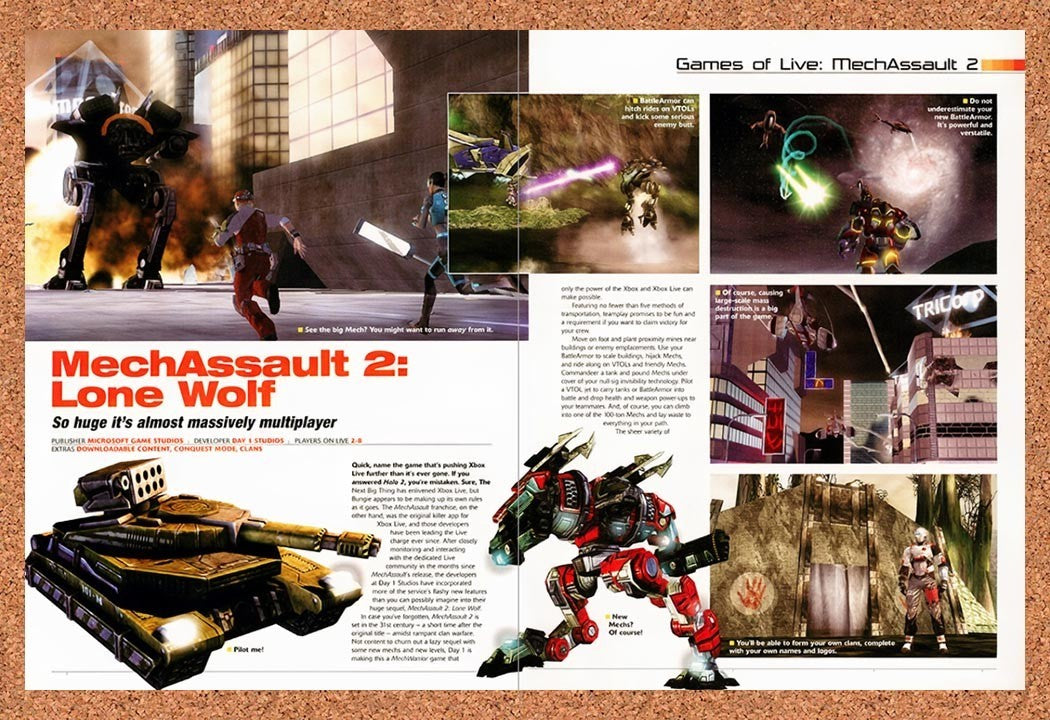 2004 MechAssault 2 Lone Wolf Xbox Original Advertisement / Retro Promo vr2