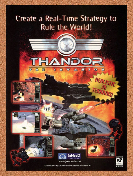 Thandor The Invasion PC Original 2001 Ad Authentic JoWood RTS Video Game Promo