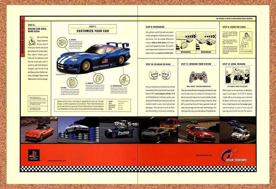 1998 Gran Turismo 1 PS1 Original Advertisement / Retro Promo v3