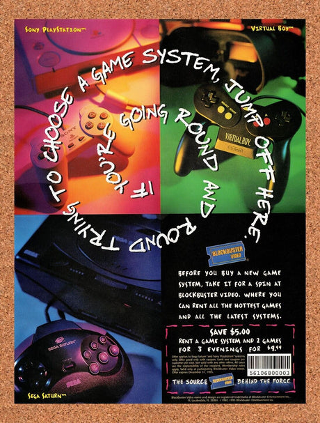1995 Blockbuster Video Game Rebate Original Advertisement / Retro Wall Art v12