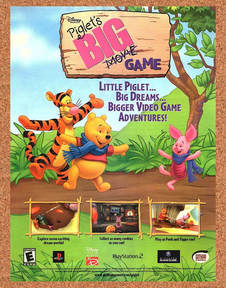 Piglets Big Movie GameCube Original 2007 Ad Authentic Nintendo Video Game Promo