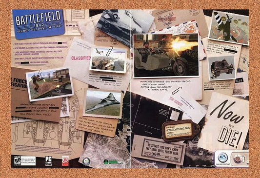 Battlefield 1942 PC Original 2004 Ad Authentic Windows FPS WW2 Video Game Promo