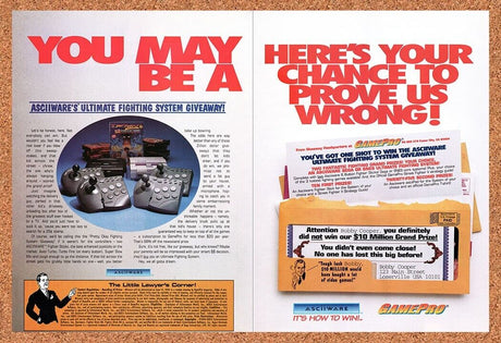 1994 ASCIIWARE Fighting System Giveaway Original Ad / Retro Wall Art v4