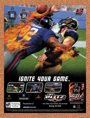 2002 NFL Blitz 2000 Xbox Original Advertisement / Retro Promo v3