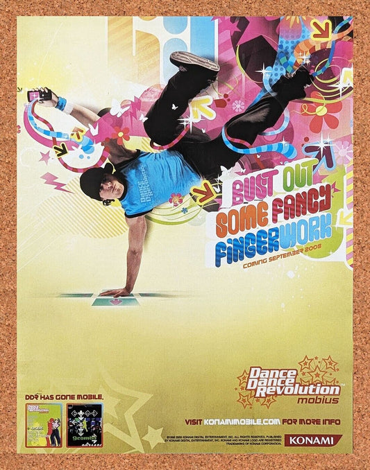 Dance Dance Revolution Mobius Original 2007 Ad Authentic Video Game Promo