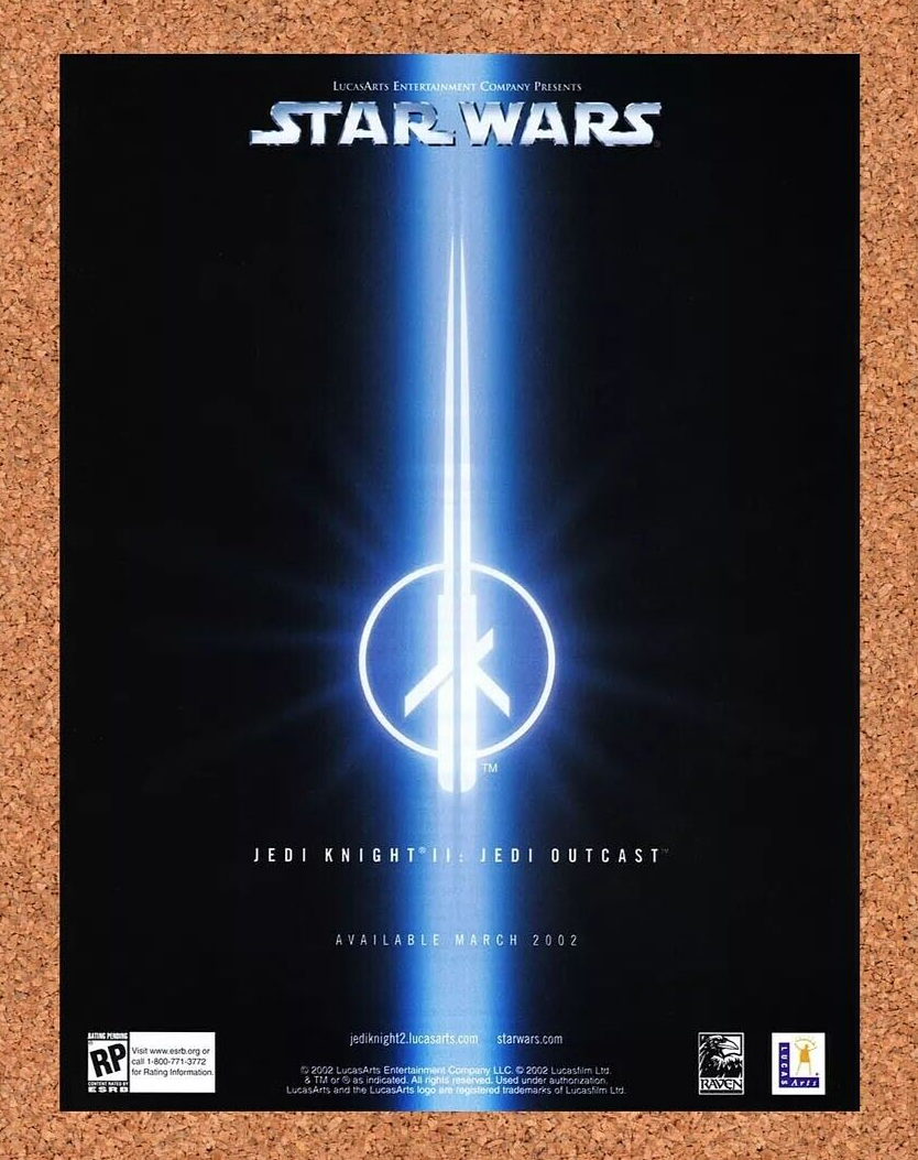 Star Wars Jedi Knight 2 Outcast PC Original 2003 Ad Authentic Video Game Promo