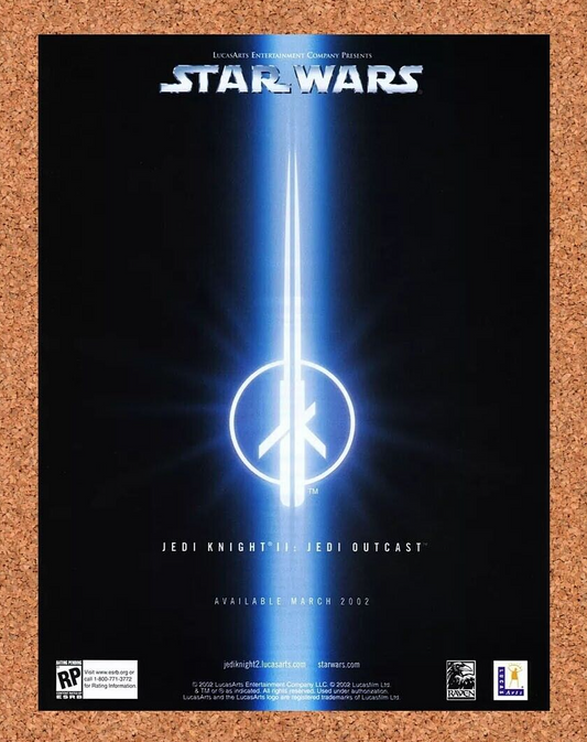 Star Wars Jedi Knight 2 Outcast PC Original 2003 Ad Authentic Video Game Promo