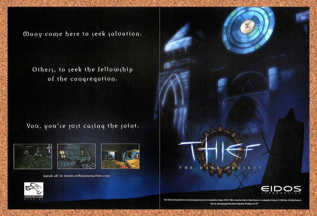 Thief The Dark Project PC Original 2000 Ad Authentic Eidos Video Game Promo