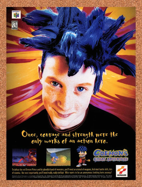 1999 Goemons Great Adventure N64 Original Advertisement / Retro Wall Art v2