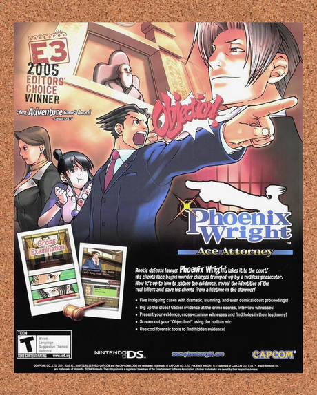 2005 Phoenix Wright Ace Attorney Nintendo DS Original Advert / Retro Promo v1