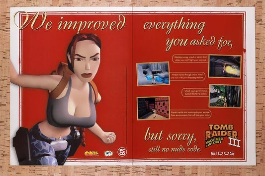 1997 Tomb Raider III PC Original Advertisement / Retro Wall Art v8