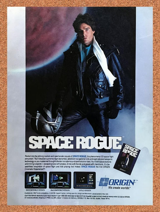 1989 Space Rogue Tandy Original Advertisement / Retro Wall Art v1