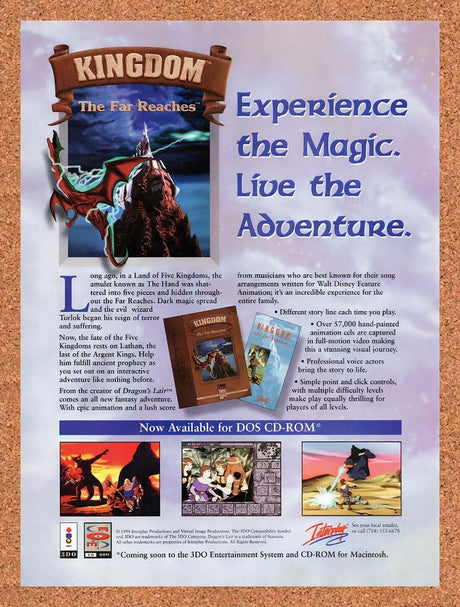 1995 Kingdom The Far Reaches 3DO Original Advertisement / Retro Wall Art v1