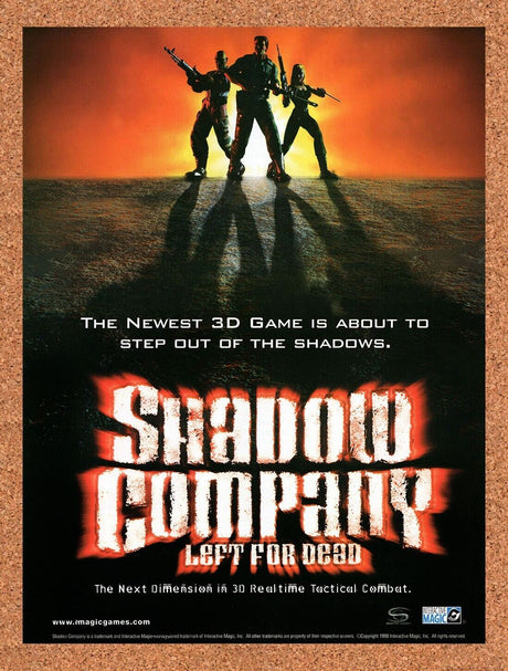 1998 Shadow Company Left For Dead PC Original Advertisement / Retro Wall Art v1