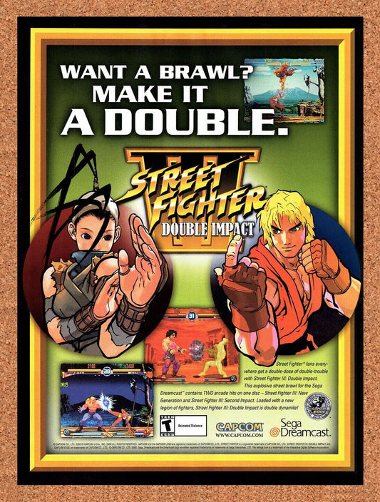 Street Fighter III Double Impact Dreamcast Original 1999 Vintage Ad