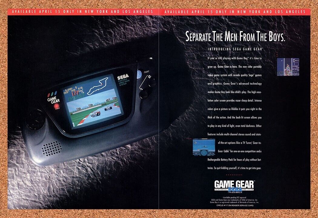 1991 Sega Game Gear Console Original Advertisement / Retro Wall Art v7